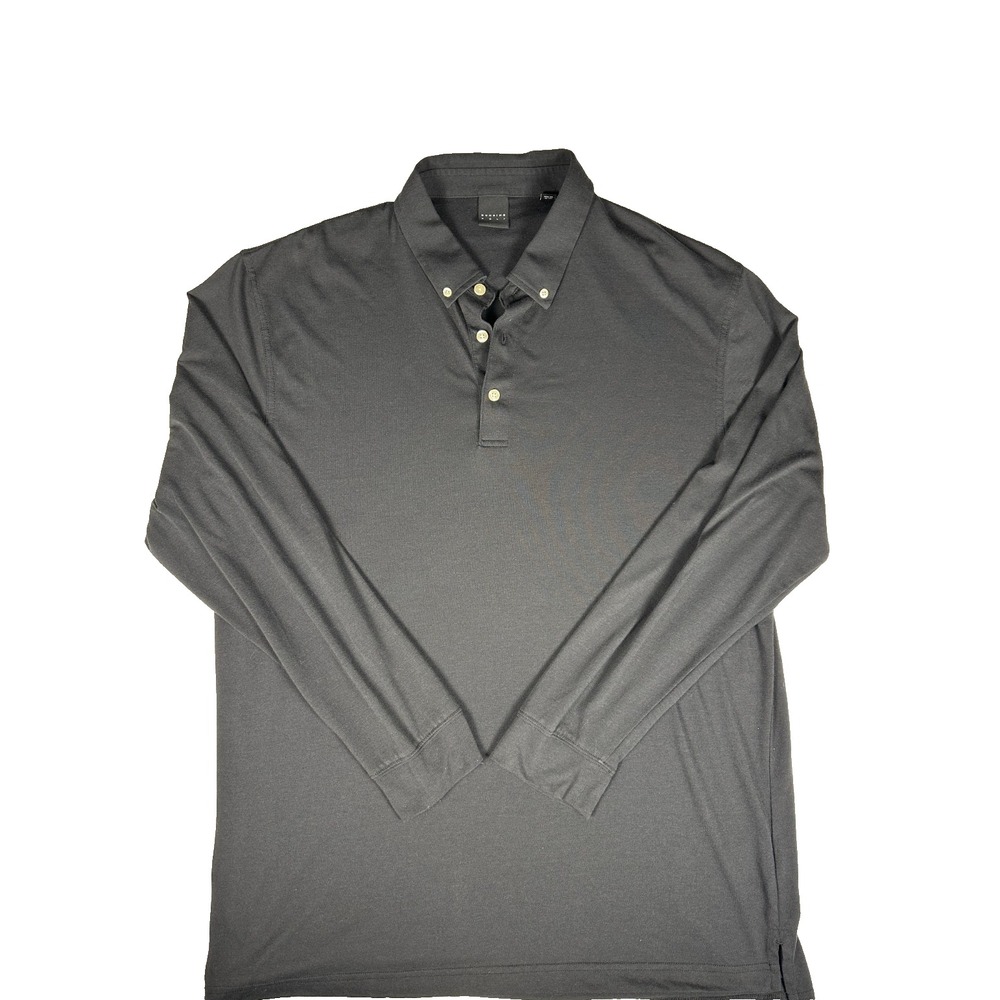 Dunning Golf Black Long Sleeve Polo Shirt Men's XXL Performance Stretch